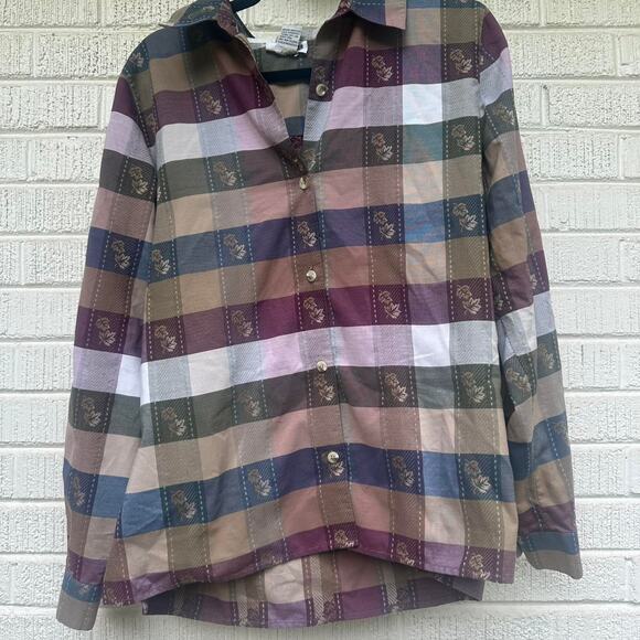 Alfred Dunner Vintage 90's Fall Leaf Button-Up - Picture 1 of 3